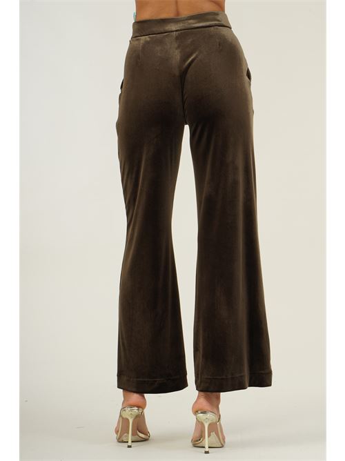 Pantalone in velluto liscio Il The' Delle 5 | LAURO 66TESTA DI MORO